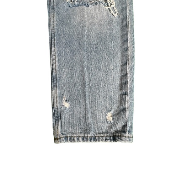 H&M Boyfriend Distressed Jeans Women’s Size 12 Light Wash Ripped Button Fly - Picture 2 of 10